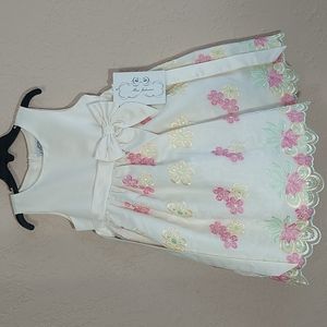 Mia Juliana, size 4/5, cream/pink/yellow/light green